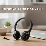 BigPassport Bluetooth Wireless Over-Ear Headset with Mic | Noise-Cancelling Headphones for Skype, Zoom, Online Meetings, Call Center, Office, PC, Laptop – Pro-Air_Bp30 (Black) - Image 4