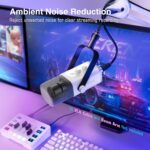 FIFINE XLR/USB Dynamic Microphone for Gaming, PC Computer Mic with RGB Lights, Gain Knob, Mute Button, Monitoring Jack, Gamer Mic for Podcasting, Recording Video Creation-AmpliGame AM8 White - Image 7