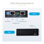 StarTech.com VDSL2 Ethernet Extender Kit Over Single Pair Wire, Up to 0.6mi (1km) Long Range Repeater, Replace for 110VDSLEXT, TAA - Image 4