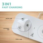 iGear DockMe 10W Fast charging with Docking and 15W Wireless Charger, Android, iOS and Type-C Charging pins,(White) - 1 Year Free Replacement Warranty - Image 4