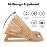 Laptop Stand, Foldable Wooden Riser Adjustable Computer MacBook Stand for Desk Portable Universal Notebook Laptop Holder with Multiple Angles for Laptops Up to 15.6 inches (Beech) Tabletop - Image 4