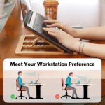 Laptop Stand, Foldable Wooden Riser Adjustable Computer MacBook Stand for Desk Portable Universal Notebook Laptop Holder with Multiple Angles for Laptops Up to 15.6 inches (Beech) Tabletop - Image 5