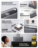 soundcore Motion X600 Portable Bluetooth Speaker, Hi-Res Spatial Audio with Wireless 50W Sound, IPX7 Waterproof, Pro EQ, AUX-in, Portable Speaker for Home, Office, Backyard and Bathroom Use - Image 3