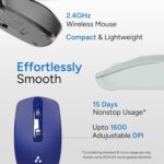 Ambrane Wireless Mouse with 2.4GHz, USB Nano Dongle, Silent Click, Optical Orientation Click Wheel, 4 Buttons, 1600 Adjustable DPI, Both Hand Use, Compatible with PC, Mac, Laptop (Sliq 3, Green) - Image 3