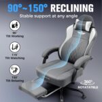 GTPLAYER Ergonomic Gaming Chair with Inbuilt Lumbar Cushion & Footrest, Premium Fabric, Office Chair for Work, Study Chair with Linked Armrests, Adjustable Headrest, 1 Year Warranty - Image 4