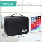 Nylon 2 Layer Gadget Organizer Case,Electronic Accessories Bag,Tech Organizer Pouch for Hard Disk,Pen Drive for Home&Travel-Black - Image 3