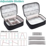 Nylon 2 Layer Gadget Organizer Case,Electronic Accessories Bag,Tech Organizer Pouch for Hard Disk,Pen Drive for Home&Travel-Black - Image 5