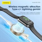 Zybux 2.5W Magnetic Wireless Fast Charger for Apple Watch Ultra 2, Series 10/9/8/7/6/SE/SE2/5/4/3/2, Portable Type C & Lightning iWatch Charging Dock Compatible with iPhone Power Adapter, White-Gold - Image 3
