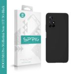SPRIG Compatible with Redmi Note 11T 5G Phone Liquid Silicone Cover Premium Back Cover Drop Tested Shock Proof Mobile Case for Men, Women, Boys and Girls with Camera Protection (Black) - Image 3