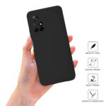 SPRIG Compatible with Redmi Note 11T 5G Phone Liquid Silicone Cover Premium Back Cover Drop Tested Shock Proof Mobile Case for Men, Women, Boys and Girls with Camera Protection (Black) - Image 4