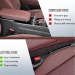 AutoBizarre 2 in 1 Car Gap Cushion Center Console Gap Filler Seat Pad Seat Side Cushion Organizer with Mobile Holder & Card/Key Holder For all Cars - Set of 2 pcs (Beige) - Image 4