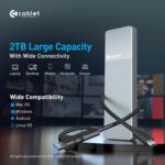 Cablet M.2 NVMe/NGFF SSD Enclosure USB 3.1 Gen2 10Gbps for 2242/2260/2280 M-Key/M+B Key PCIe SSD, Supports Dual Protocol NVMe and NGFF SSD, UASP Max 2TB, Aluminium Case - Image 4