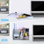 Handcuffs Desk Organizer Metal Mesh Pen And Pencil Storage Box With 6 Compartments | Stationary | Supplies | Holder | Study | Table Organiser | Office | Accessories (Grey) - Image 4