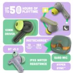 Noise Pop Buds Truly Wireless Earbuds with 50H of Playtime, Quad Mic with ENC, Instacharge(10 Min=150 Min), Bluetooth V5.3(Forest Pop) - Image 3