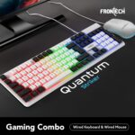 Frontech Quantum Striker Gaming Combo | Rainbow Backlit Keyboard with Optical Mouse | 2400 DPI Adjustable | 4 Button Mouse | USB Plug & Play | 104 Keys | 1 Year Warranty (KB-0050WHT) - Image 3
