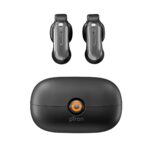 pTron Bassbuds Vortex Clips Wireless Open Ear Earbuds w/Chrome Finish, SafeBeats Tech, 50Hrs Playtime, Dual HD Mic w/AI-ENC, 10mm Driver, Pristine Sound, BTv5.4 Earclips, Type C Charging (Obsidian) - Image 3
