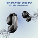 pTron Bassbuds Vortex Clips Wireless Open Ear Earbuds w/Chrome Finish, SafeBeats Tech, 50Hrs Playtime, Dual HD Mic w/AI-ENC, 10mm Driver, Pristine Sound, BTv5.4 Earclips, Type C Charging (Obsidian) - Image 4