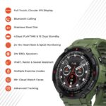 Plays fire Rugged Smart Watch, Green, Bluetooth Calling, Heart Rate Monitor, IPX67 Water Resistant, 400mAh Battery(1 Year Warranty) - Image 3