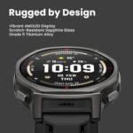 Amazfit T-Rex 3 Pro Outdoor Smart Watch 44mm Sapphire AMOLED Display with Flashlight, Dual Band GPS, Offline Maps, 25 Days Battery, 10 ATM, 180+ Sports Mode for Android & iPhone, Tactical Black - Image 3