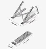 Adjustable Laptop Stand, Portable Aluminium Foldable Holder Riser for Desk, 7-Level Compatible with MacBook and Tablets, 10-15.6 inch, Silver - Image 4