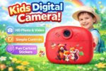 Instant Print Camera for Kids with 1080P HD Video, 48MP Dual Selfie Lens, Bluetooth & App Control, Digital Photo Printer for Boys & Girls, with Games, Camera for Kids with Print - Red Colour - Image 3