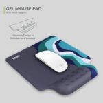 Tizum Gel Mouse Pad|Memory Foam Cushion Mousepad with Gel Wrist Rest Support & Pain Relief, Ergonomic Design|Non-Slip Rubber Base|Suitable for Gaming, Computer, Laptop, Home & Office (Grey) - Image 3