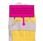 Premium Split Cowhide Leather and Cotton Work Gloves Ideal for Welding, Construction, Gardening, Animal handling (Grey, Yellow) Pack of 1(CG-110) - Image 4