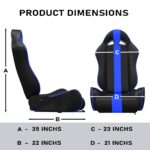 ASE GAMING APEX Series Ergonomic Racing Seat with Adjustable Sliders for Race Simulator Cockpit Wheel Stand,Gaming Chair,Sim Video Game Chairs,180 Degree Reclining 3 Years Warranty (Blue) - Image 3