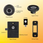 Yale Premium Fingerprint|Biometric Wardrobe Lock for Cabinets, Wardrobe & Almirah for Home & Office | Finish- Black | Material - Zinc - Image 5