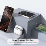 DR VAKU® Volt Flow 10000mAh Magnetic Wireless Power Bank for iPhone 17/16/15/14/13/12 Series, iWatch & Airpods 22.5w PD 15w Wireless Charging (Input & Output) Lithium Polymer Battery- Black - Image 4