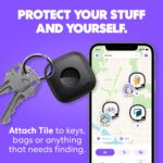 Tile by Life360 Mate Bluetooth Tracker, Keys Finder and Item Locator for Keys, Bags and More. Phone Finder. Both iOS and Android Compatible. 1-Pack (Black) - Image 3
