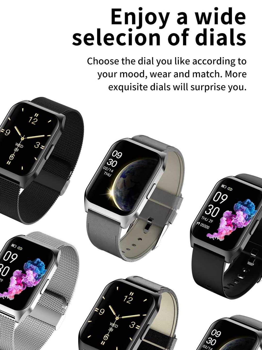 French Connection Smart Man Full Touch Smartwatch with Mesh Band (Color: Silver) with 1.69'' Large Display, Bluetooth, Sport Modes, Metal Body, Heart Rate Monitor, Multiple Watch Faces- E17-D - Image 8