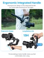 FEIYU TECH SCORP 2 Combo[Official] Camera Gimbal Stabilizer,Built-In AI Tracker,Vertical Shooting For Reels & Shorts,Touch Screen,Max 2.5Kgs,Fits Sony/Canon/Nikon/Fujifilm Mirrorless&DSLR Camera,Black - Image 4