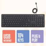 ZEBRONICS K24 Wired USB Keyboard, 104 Keys, Long Life 8 Million Keystrokes, Silent & Comfortable Use, Slim Design, Retractable Stand, 1.5 Meter Textured Cable, UV Coated keycaps - Image 4