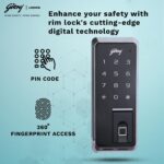 Godrej Smart Lock | Advantis Rimtronic Digital Lock | 360° Fingerprint Access | Pass Code Spycode | Autolocking | Privacy Function | Break-in Damage Alarm | 3 Years Warranty | Free Installation - Image 4