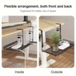 Gadget Wagon Cable Management Tray Organizer Under Desk Slim for Office and Home No Drill Metal, Black 04 - Image 3