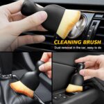 CUBIZ Polypropylene Scratch Free Car Interior Cleaning Tool Brush with Cover, Car Duster Brushes, Auto Interior Soft Bristles Cleaning Brush Dusting Tool for Car, Home, Office, Keyboard, Black - Image 4