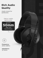Lenovo H210 Wired Gaming Headset with mic, 50mm Audio Drivers, 3.5mm Jack, Noise-canceling Microphone, Memory Foam Cushioning, Compatible for PC, Xbox One, PS 5, Nintendo Switch, Black, GXD1P46880 - Image 5