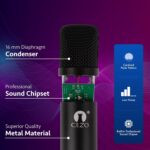 Cezo BM 800 Condenser Microphone Kit Set with V8 Sound Card, Boom Arm Stand, Pop Shield Recording Studio Equipment Full Set with 3.5mm Mic for Smartphones Live Streaming Youtubers - Black - Image 3