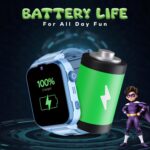 PunnkFunnk Safeguard 5G/4G Kids Smart Watch with SIM Calling, GPS Tracker, Video Call, SOS Alerts, Face Unlock, Games, IP67, 800mAh Battery, Voice Chat(Light Blue) - Image 3