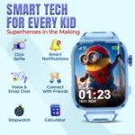 PunnkFunnk Safeguard 5G/4G Kids Smart Watch with SIM Calling, GPS Tracker, Video Call, SOS Alerts, Face Unlock, Games, IP67, 800mAh Battery, Voice Chat(Light Blue) - Image 4