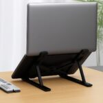 Portable Laptop Stand N3 Folding Cooling Base Adjustable 10-Position Angle for Laptops & Tablets Black Plastic 28cm Length 190g Portable - Image 3
