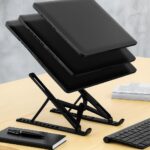 Portable Laptop Stand N3 Folding Cooling Base Adjustable 10-Position Angle for Laptops & Tablets Black Plastic 28cm Length 190g Portable - Image 4