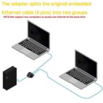 BLACK CROWN RJ45 Splitter Connector,Dual LAN Ethernet Socket USB 1 to 2 Female Network Adapter Compatible with Cat5, Cat5e, Cat6, Cat7. (Pair of 1) - Image 4