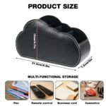 Remote Holder for Table with Multi Compartment PU Leather Organizer, Cloud Shape Remote Control Storage Box for Living Room Office, Desk Caddy for TV AC Media Devices - Image 3