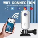SJCAM C100 Waterproof Action Camera, 15MP Photos, 1080P Pocket Camera for Vlogging, Live Streaming, Webcam, 98ft Underwater Cameras for Snorkeling (White) - Image 5