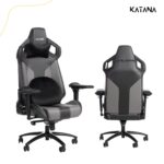 KATANA KT-06 Ergonomic Gaming & Office Chair ? Multi-Functional Design, 6D Adjustable Armrests, Premium PU Leather, Adjustable Neck & Lumbar Pillow, Black & Gray - Image 5