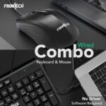 FRONTECH Wired Keyboard and Mouse Combo | Membrane Keys with Retractable Stands | USB Plug & Play | Ergonomic & Comfortable Design | 1 Year Warranty (1692, Black) - Image 3