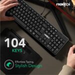FRONTECH Wired Keyboard and Mouse Combo | Membrane Keys with Retractable Stands | USB Plug & Play | Ergonomic & Comfortable Design | 1 Year Warranty (1692, Black) - Image 4