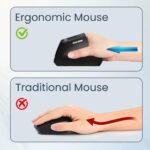 Portronics Toad Ergo Vertical Advanced Wireless Ergonomic Mouse 2.4Ghz, 6D Button, Wrist Support, Adjustable DPI Upto 3200, Supports Hand Posture(Black) - Image 4